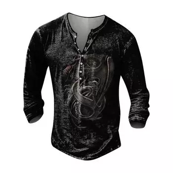 Мужская модная футболка с длинным рукавом и вышивкой, весенне-осенний пуловер с длинными рукавами и принтом, толстовка S оранжевый