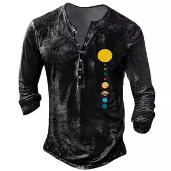 Мужская модная футболка с длинным рукавом и вышивкой, весенне-осенний пуловер с длинными рукавами и принтом, толстовка M чёрный