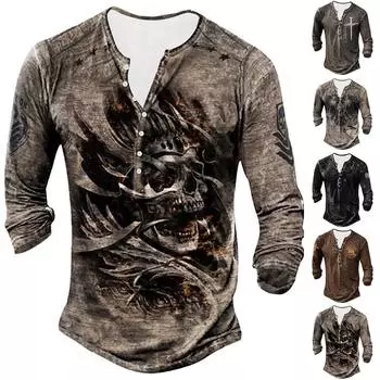 Мужская модная футболка с длинным рукавом и вышивкой, весенне-осенний пуловер с длинными рукавами и принтом, толстовка L бежевый