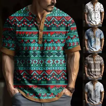 Мужская модная футболка с коротким рукавом и вышивкой с коротким рукавом и принтом на весну и лето L синий