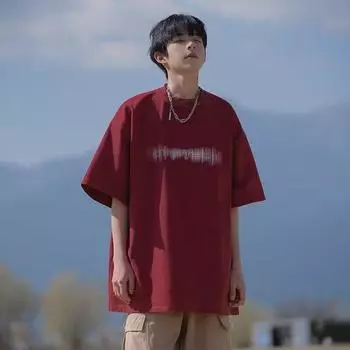 Мужская модная футболка с круглым вырезом и короткими рукавами с принтом для лета, свободный повседневный топ M чёрный