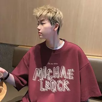 Мужская модная футболка с круглым вырезом и короткими рукавами с принтом для лета, свободный повседневный топ M чёрный