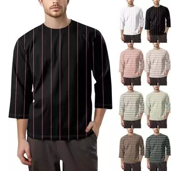 Мужская модная футболка с круглым вырезом и рукавом 3/4 XXL