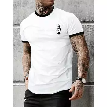 Мужская модная футболка с рисунком - круглый вырез, короткий рукав, принт, летняя повседневная мужская футболка - принт в виде лопаты, удобная, дышащая S