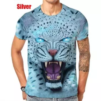 Мужская модная футболка с тигром, забавная леопардовая футболка с коротким рукавом для мужчин и женщин, повседневная футболка в стиле хип-хоп с принтом