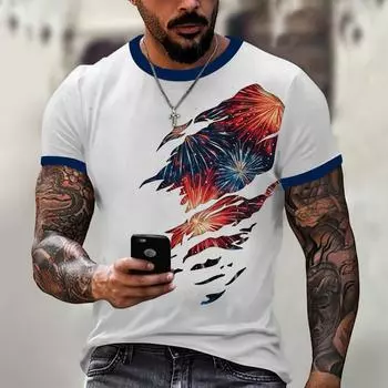 Мужская модная футболка, уличная повседневная одежда с коротким рукавом L киноварь