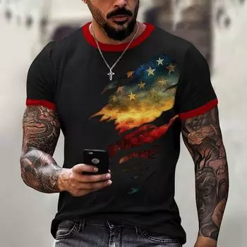 Мужская модная футболка, уличная повседневная одежда с коротким рукавом L жёлтый