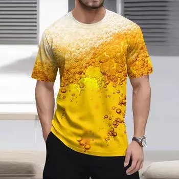 Мужская модная футболка, уличная повседневная одежда с коротким рукавом XXL белый