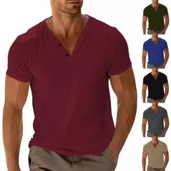 Мужская модная футболка, уличная повседневная одежда с коротким рукавом L армия зеленый