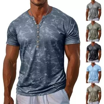 Мужская модная футболка, уличная повседневная одежда с коротким рукавом L армия зеленый