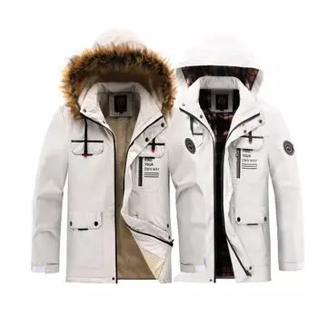 Мужская модная хлопковая куртка - повседневная куртка в корейском стиле для студентов XXXXL белый