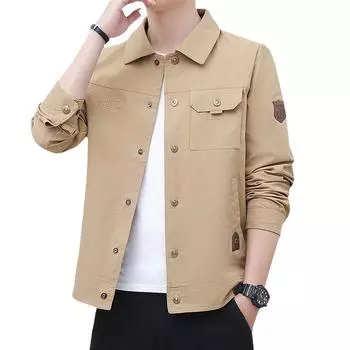 Мужская модная и универсальная куртка с простым воротником и повседневным свободным верхом XXXXXL