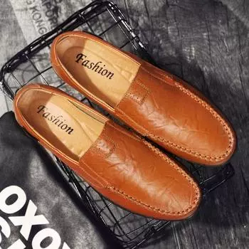 Мужская модная кожаная обувь Обувь для вождения Повседневная обувь Кроссовки Кроссовки Повседневная обувь 39 чёрный