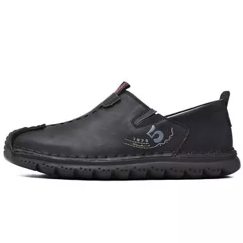 Мужская модная кожаная обувь, повседневная обувь в британском спортивном стиле, мужская обувь большого размера, кожаная обувь 38 чёрный