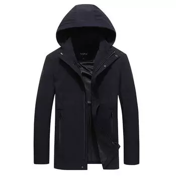 Мужская модная куртка большого размера для людей среднего возраста, эластичный повседневный топ с капюшоном, весна и осень, тонкая мужская куртка L