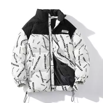 Мужская модная куртка из хлопка, куртка Tide Brand Winter Bread Down Padded Jacket Зимняя одежда S белый