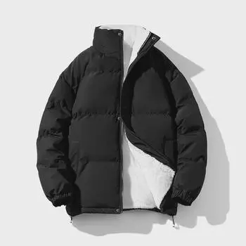 Мужская модная куртка осень/зима с хлопковой подкладкой и воротником-стойкой Large серый