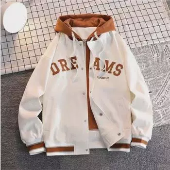 Мужская модная куртка с капюшоном в японском стиле — с длинными рукавами, универсальная мода для осени/зимы. 3XL белый