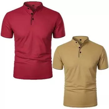 Мужская модная летняя футболка-поло, повседневная дышащая футболка со стойкой и короткими рукавами, спортивная футболка Yasheng S белый