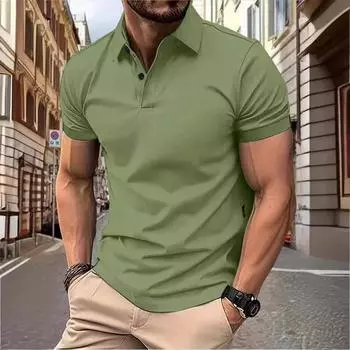 Мужская модная летняя футболка-поло, повседневная дышащая футболка с воротником с лацканами и короткими рукавами, удобная спортивная футболка Yasheng M чёрный