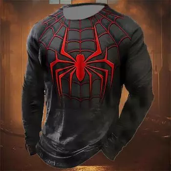 Мужская модная мужская дышащая эластичная мужская одежда с 3D-принтом аниме и длинными рукавами, которую можно носить в любое время года, с длинными рукавами S