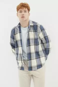 Мужская модная новая рубашка, темно-синяя клетчатая рубашка обычного кроя Lumberjack