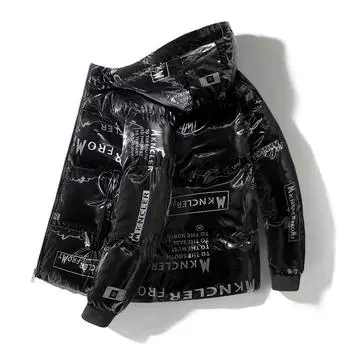 Мужская модная новая утолщенная зимняя стеганая одежда большого размера повседневная свободная глянцевая стеганая куртка M