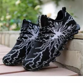 Мужская модная обувь для бега с молнией, мужская уличная обувь для отдыха, дышащая спортивная обувь 43 белый