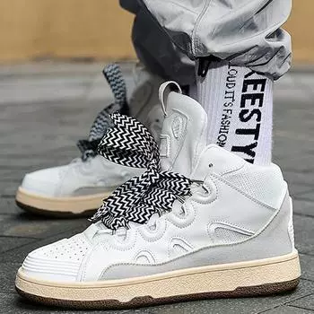 Мужская модная обувь для морального обучения, обувь для папы, высокие повседневные кроссовки для пар 36 белый