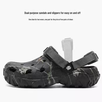 Мужская модная обувь с большими отверстиями: Повседневные пляжные тапочки для улицы Size 41 белый