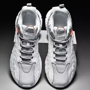 Мужская модная обувь с красочной подошвой из попкорна, мужские сетчатые кроссовки большого размера 39 чёрный