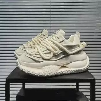 Мужская модная однотонная повседневная обувь 2024 года — универсальная, белая и черная, в стиле папы 43 чёрный