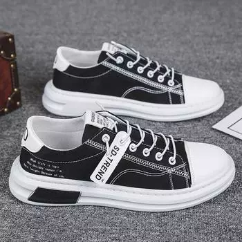 Мужская модная парусиновая обувь Four Seasons Корейская дышащая мягкая подошва Повседневная обувь для сноубординга Студенческая универсальная модная обувь для ходьбы 41