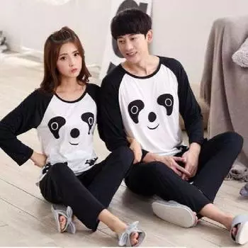 Мужская модная пижама, одежда для сна, пижамные комплекты с длинными рукавами и рисунком из мультфильмов, повседневные пижамы для сна и отдыха, пижамы больших размеров L белый/чёрный