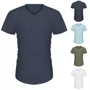 Мужская модная повседневная футболка для упражнений на мышцы, спортивная фитнес-тонкая футболка с коротким рукавом S тёмно-синий