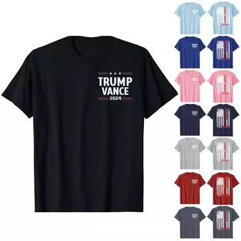 Мужская модная повседневная футболка с принтом, пуловер с круглым вырезом, топ с короткими рукавами L тёмно-синий