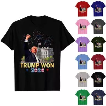 Мужская модная повседневная футболка с принтом, пуловер с круглым вырезом, топ с короткими рукавами M