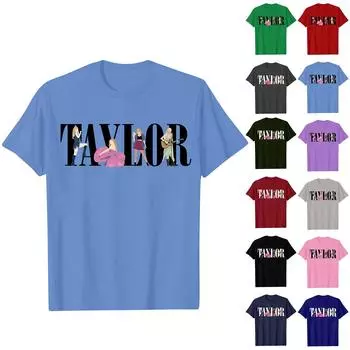 Мужская модная повседневная футболка с принтом, пуловер с круглым вырезом, топ с короткими рукавами L армия зеленый