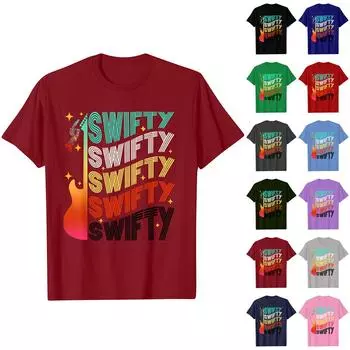 Мужская модная повседневная футболка с принтом, пуловер с круглым вырезом, топ с короткими рукавами L армия зеленый