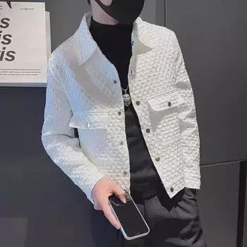 Мужская модная повседневная куртка High Street: Свободный, универсальный и стильный на весну и осень L чёрный