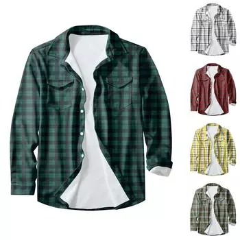 Мужская модная повседневная куртка-кардиган с пуговицами и лацканами с длинными рукавами и принтом L