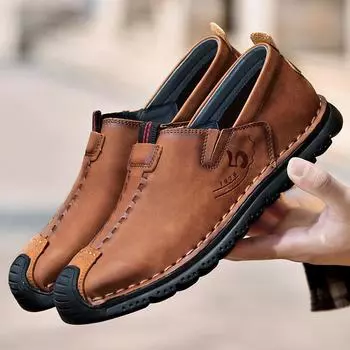 Мужская модная повседневная обувь без шнуровки, размер 38–48 38 чёрный