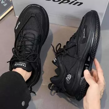 Мужская модная повседневная обувь для бега на толстой подошве на четыре сезона, удобные кроссовки для мальчиков, модная классическая дышащая обувь для студентов 39 хаки