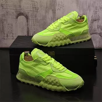 Мужская модная повседневная обувь Кожаная вулканизированная обувь Трендовая сетчатая обувь на плоской подошве Кроссовки Мужская спортивная обувь Банкетная универсальная 38 чёрный