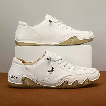 Мужская модная повседневная обувь, кожаные ботинки martin, обувь в британском стиле, короткие ботинки, уличная прогулочная обувь, большие размеры 51 белый