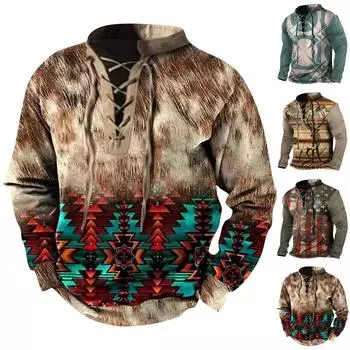 Мужская модная повседневная рубашка с длинным рукавом и принтом в стиле ретро, верхняя блузка S красный