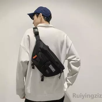 Мужская модная японская сумка через плечо и на грудь - универсальный студенческий рюкзак и поясная сумка