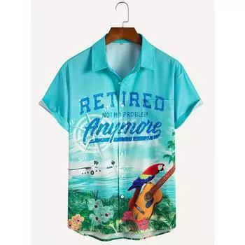 Мужская модная рубашка Coastal Gorgeous с короткими рукавами - модная и удобная 2XL