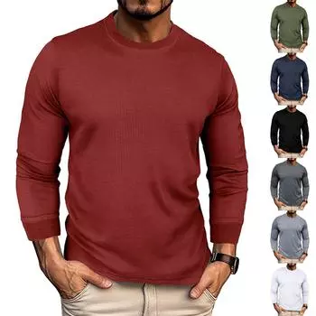 Мужская модная рубашка с цветными блоками с лацканами, повседневный топ с длинным рукавом L армия зеленый