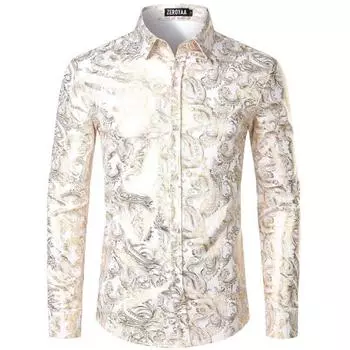 Мужская модная рубашка с длинным рукавом, напечатанная на 3D-принтере, популярная для повседневной носки весной и осенью S